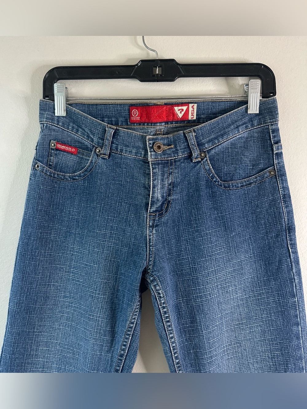 GUESS Women's Straight Leg Jeans in Medium Blue Wash